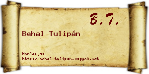 Behal Tulipán névjegykártya