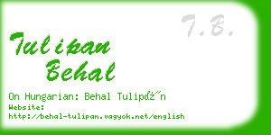 tulipan behal business card